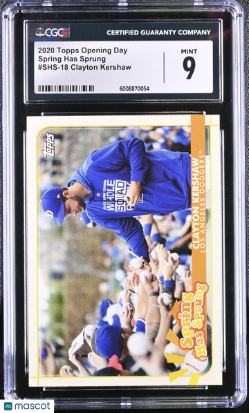 2020 Topps Opening Day Clayton Kershaw #SHS-18 Spring Has Sprung CGC 9