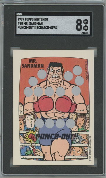 1989 Topps Nintendo Mr. SANDMAN Punch Out Scratch Off #10 SGC 8