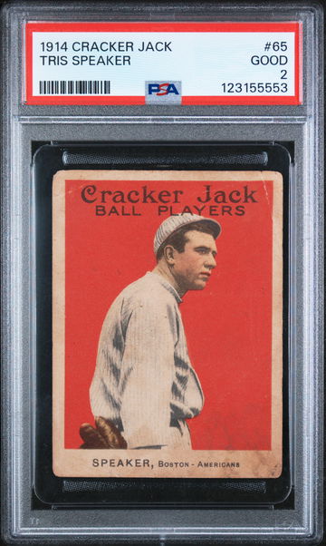 1914 Cracker Jack Tris Speaker #65 PSA 2