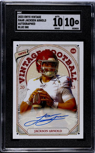 2023 Onyx Vintage Football Blue Ink Jackson Arnold #OAAR Auto SGC 10 Auto 10