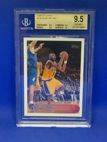 1996 topps kobe Bryant rookie TRUE GEM MINT PLUS 9.5,9.5,9.5,10