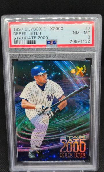 1997 Skybox E-X2000 Derek Jeter Stardate 2000 New York Yankees #7 PSA 8