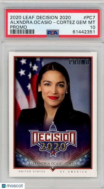 POP 3 PSA 10 RC Alexandria Ocasio-Cortez 2020 Decision Promo AOC Rookie Rare SSP