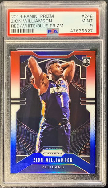 2019 Prizm Red White Blue Zion Williamson PSA 9