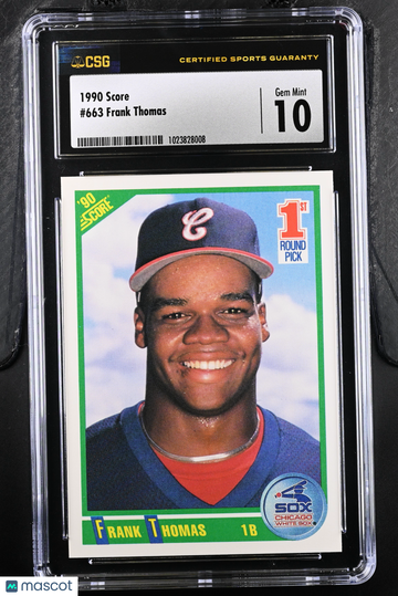 1990 Score Frank Thomas #663 CGC 10