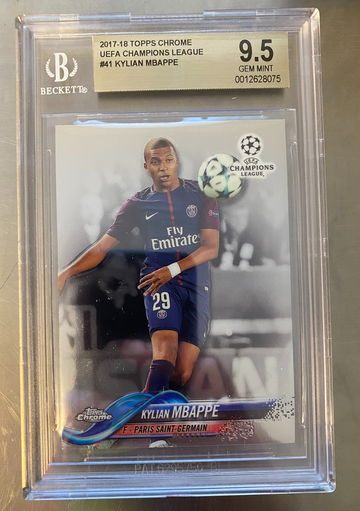 2017 Topps Chrome UEFA Kylian Mbappe BGS 9.5