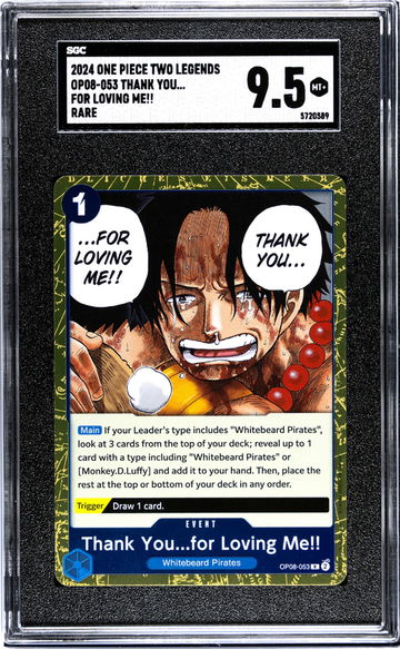 2024 Bandai One Piece Two Legends Rare Thank You for Loving Me #OP08-053 SGC 9.5