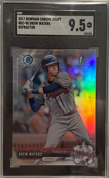 2017 Bowman Chrome Draft BDC-90 Drew Waters Refractor 1st SGC 9.5 Mint plus 