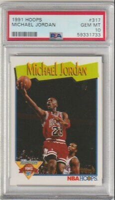1991 Hoops Milestones Points 317 Michael Jordan Chicago Bulls PSA 10 Gem Mint