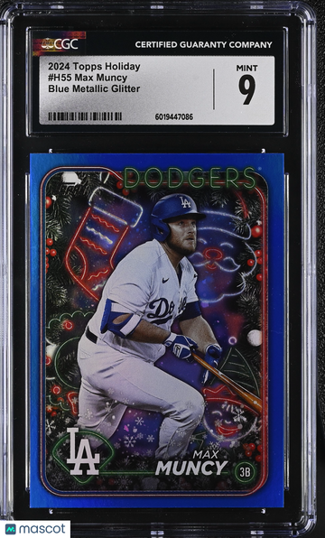 2024 Topps Holiday Max Muncy #H55 Blue Metallic Glitter CGC 9