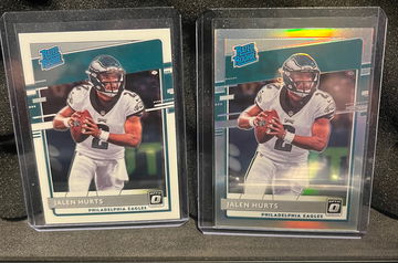 2020 Jalen Hurts Raw Optic Base & Holo Rookie