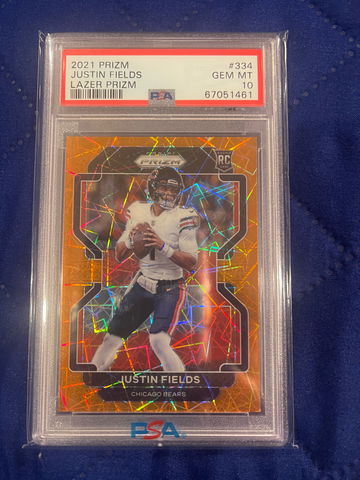 2021 Justin Fields Prizm Lazer Prizm PSA 10 RC