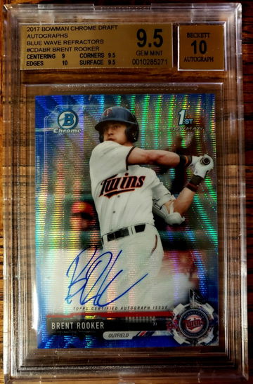 2017 Bowman Brent Rooker Blue Wave Auto #017/150 BGS 9.5 