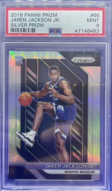 JAREN JACKSON JR 2018-19 Panini Prizm Silver Prizm RC Rookie PSA 9 Mint Memphis