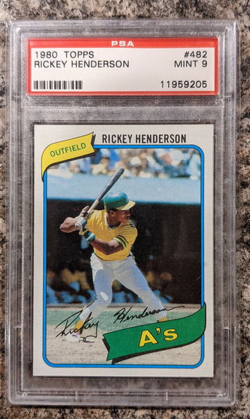 1980 Topps Rickey Henderson Rookie PSA 9 Centered