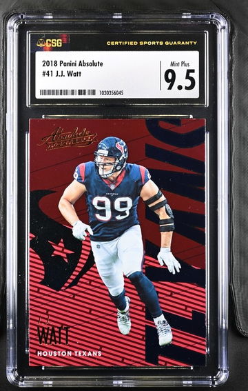 2018 Panini Absolute Red J.J. Watt CSG 9.5 Mint Plus