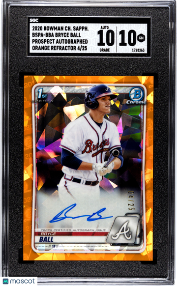 2020 Bowman Chrome Sapphire Bryce Ball #BSPA-BBA SGC 10