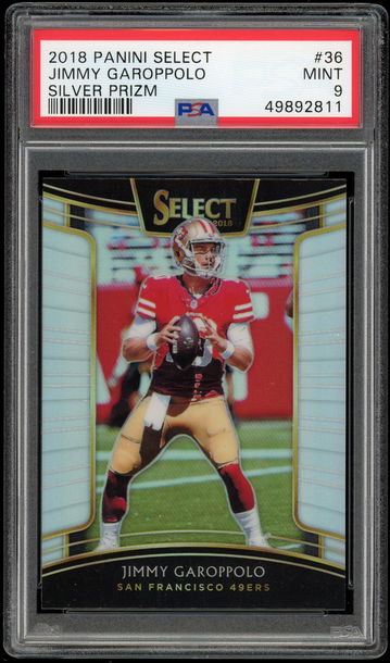 2018 Select #36 Jimmy Garoppolo Silver Prizm PSA 9