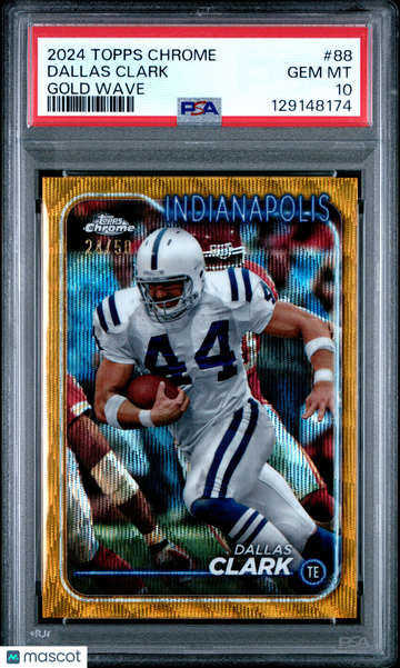 2024 Topps Chrome Dallas Clark #88 Gold Wave PSA 10