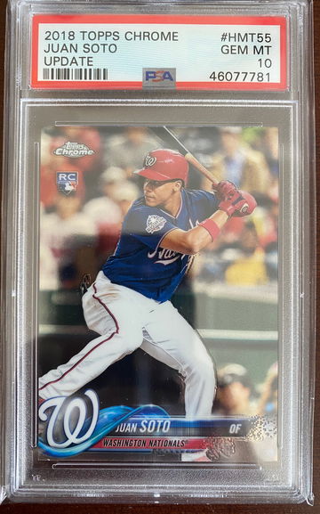 JUAN SOTO 2018 TOPPS CHROME UPDATE PSA 10 GEM MINT RC
