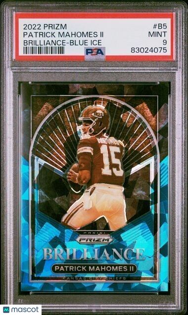 PATRICK MAHOMES 2022 Prizm Brillance Blue Ice /99 #B5 PSA 9 Mint CHIEFS