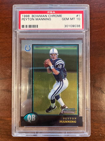 1998 bowman chrome Peyton Manning psa 10 rookie