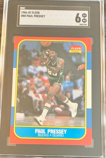 1986-87 Fleer Basketball Card #88 Paul Pressey Graded SGC 6 EX NM