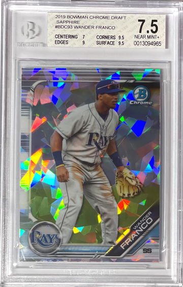 Wander Franco 2019 Bowman Draft Chrome Sapphire BGS7.5 Near Mint+