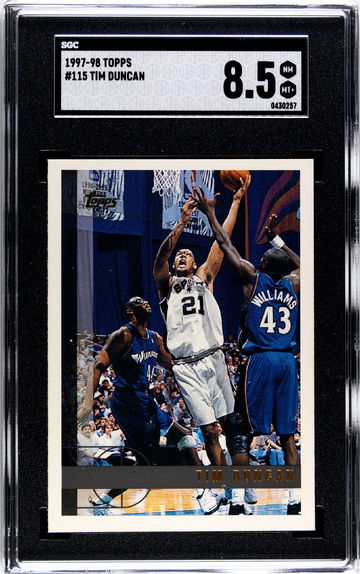 Tim Duncan Rookie - 1997-98 Topps #115 - Near Mint/Mint+ SGC 8.5