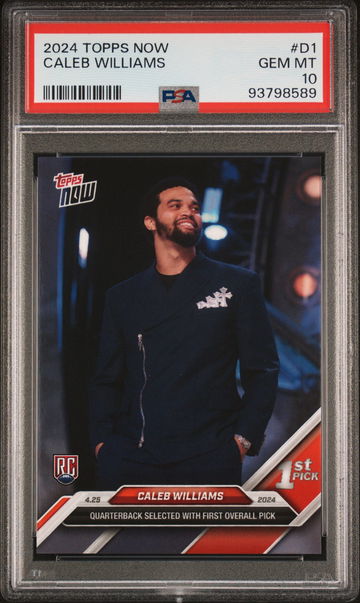 2024 TOPPS NOW DRAFT NIGHT NFL CALEB WILLIAMS #D1 RC ROOKIE PSA 10