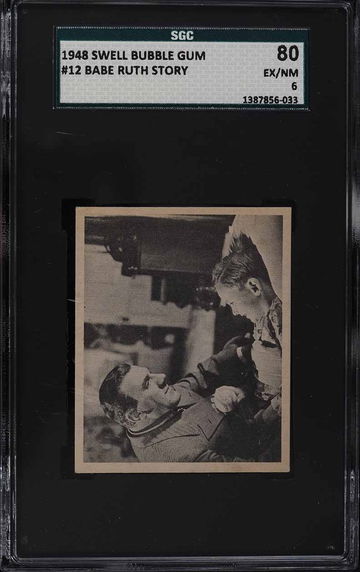 1948 Swell Babe Ruth Story #12 SGC 6 POP 2, ONLY 2 HIGHER RARE!