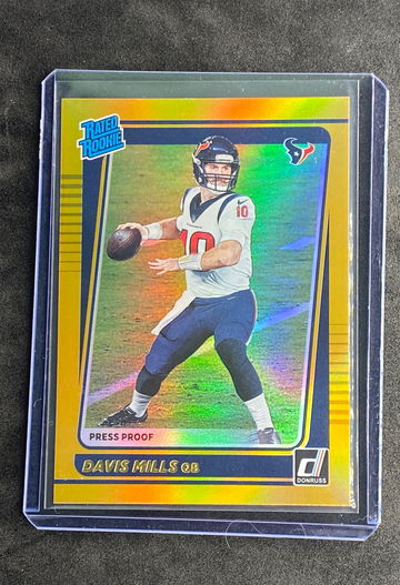 2021 Panini Donruss Davis Mills Gold Premium Stock Rated Rookie