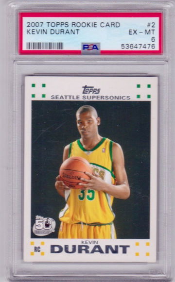 2007-08 Topps Kevin Durant Rookie PSA 6
