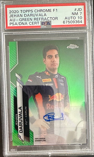2020 Topps Chrome F1 Jehan Daruvala Green Refractor /99 Auto Rookie RC F2 Formula 1 