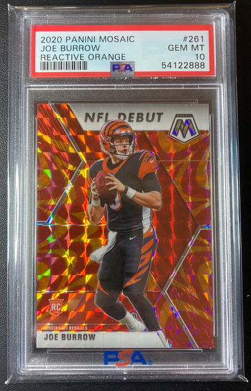 2020 Panini Mosaic Reactive Orange #261 Joe Burrow Rookie PSA 10 GEM MINT