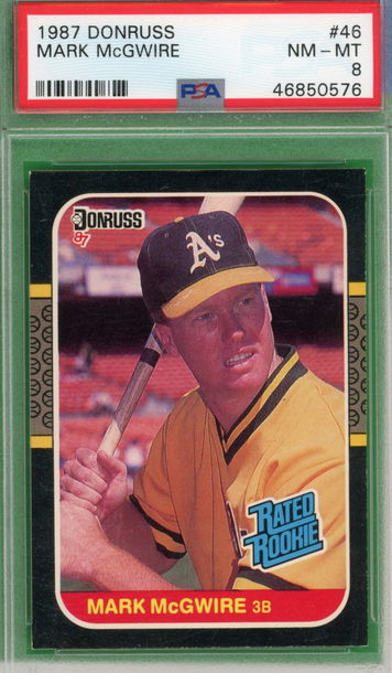 1987 Donruss Mark McGwire Rated Rookie PSA 8 Near-Mint to Mint