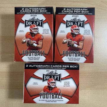2021 Leaf Draft Football Factory Sealed Blaster Box Lot of 3