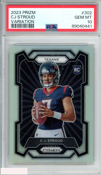 2023 PANINI PRIZM CJ STROUD #302 VARIATION ROOKIE RC TEXANS PSA 10 GEM MT