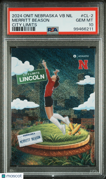 2024 Onit University Of Nebraska Nil Volleyball City Limits Merritt Beason #CL-2 PSA 10