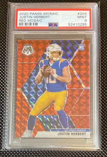 2020 Mosaic Justin Herbert Red Mosaic PSA 9