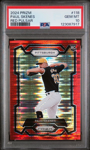 2024 Panini Prizm Red Pulsar Paul Skenes #118 /399 PSA 10