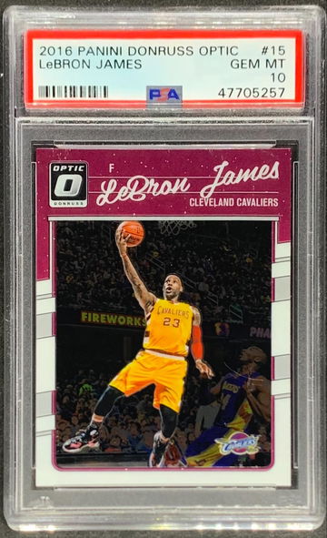Lebron James 2016 Donruss optic with Kobe psa 10