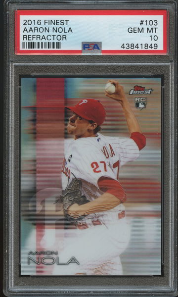 Aaron Nola 2016 Finest Refractor Rookie PSA 10