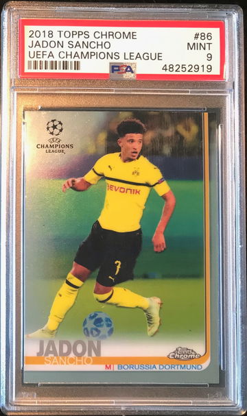 2018-19 Topps Chrome UCL #86 Jadon Sancho PSA 9