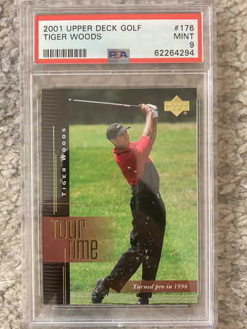 2001 Upper Deck UD Tiger Woods Rookie RC PSA Mint 9