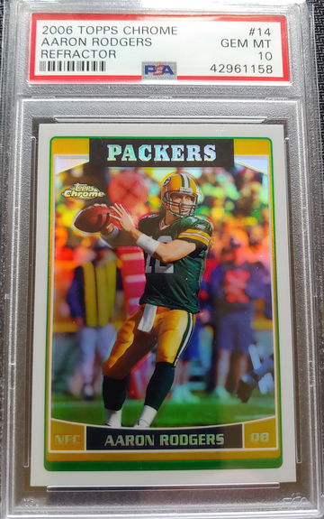 2006 Topps Chrome Aaron Rodgers refractor PSA 10