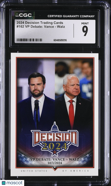 2024 Decision Trading Cards VP Debate: Vance - Walz #162 CGC 9
