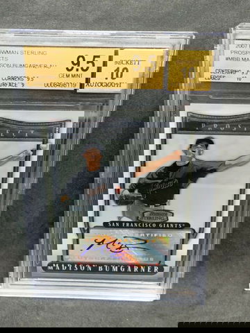 2007 Bowman Sterling Prospects Auto #BSP-MBB Madison Bumgarner BGS 9.5