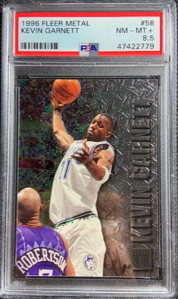 1996 Fleer Metal #58 KEVIN GARNETT PSA 8.5 NM-Mint+ Minnesota TIMBERWOLVES HOF