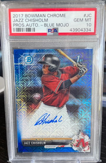 2017Jazz Chisholm Bowman Chrome Auto Blue Mojo /150 PSA 10